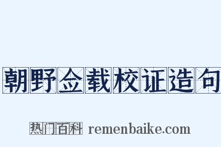 朝野佥载校证造句是什么意思的图片